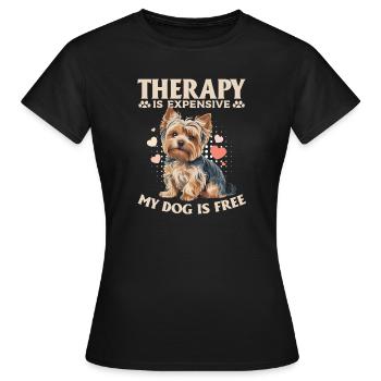 Yorkshire Terrier Yorkshire Race de chien Yorkshire - T-shirt Femme - noir - Devant - AI Model Female 172 dark (172cm)