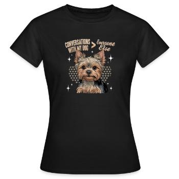 Yorkshire Terrier Yorkshire Race de chien Yorkshire - T-shirt Femme - noir - Devant - AI Model Female 172 dark (172cm)