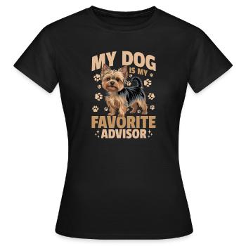 Yorkshire Terrier Yorkshire Race de chien Yorkshire - T-shirt Femme - noir - Devant - AI Model Female 172 dark (172cm)