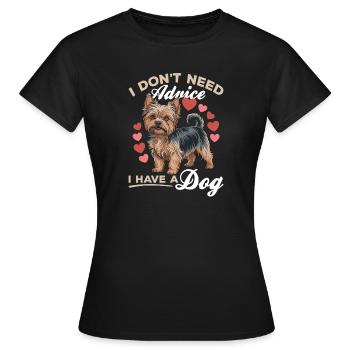 Yorkshire Terrier Yorkshire Race de chien Yorkshire - T-shirt Femme - noir - Devant - AI Model Female 172 dark (172cm)