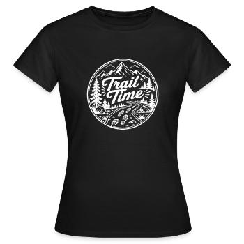 trail time - Frauen T-Shirt - Schwarz - Vorne - AI Model Female 172 dark (172cm)