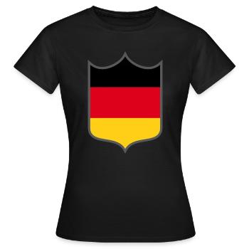 Blason du drapeau allemand - T-shirt Femme - noir - Devant - AI Model Female 172 dark (172cm)