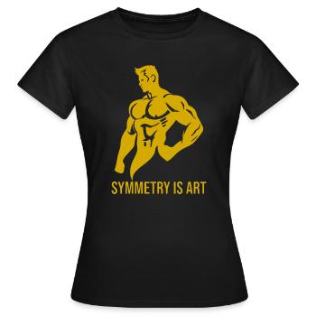 La symétrie est l’art, l’âge d’or de la motivation du bodybuilding - T-shirt Femme - noir - Devant - AI Model Female 172 dark (172cm)