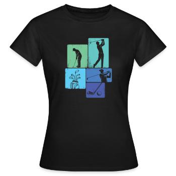 Landschaftlich reizvoller Golfplatz im Fairway Lover Stil - Frauen T-Shirt - Schwarz - Vorne - AI Model Female 172 dark (172cm)