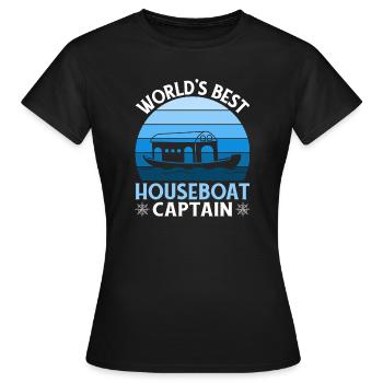 Weltbester Hausboot Kapitän - Frauen T-Shirt - Schwarz - Vorne - AI Model Female 172 dark (172cm)