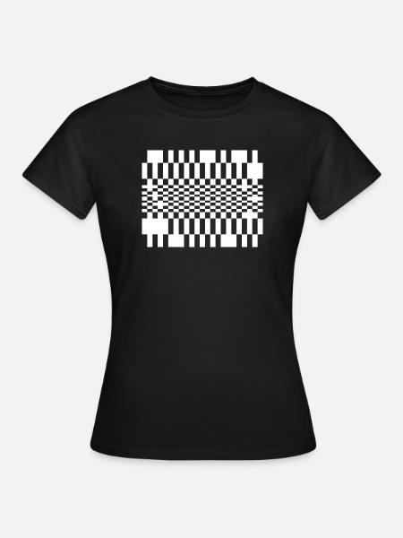 Optisches Wellengitter - Frauen T-Shirt - Schwarz