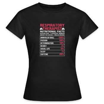 Respiration Respiration Thérapeute Respiratoire Oxygène - T-shirt Femme - noir - Devant - AI Model Female 172 dark (172cm)