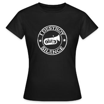 Insigne en laiton Je Détruis le Silence - T-shirt Femme - noir - Devant - AI Model Female 172 dark (172cm)