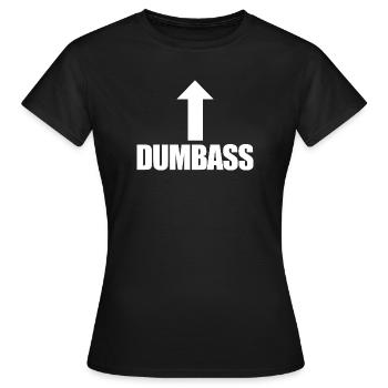 Dummkopf Pfeil nach oben Lustig Ich bin ein Dummko - Frauen T-Shirt - Schwarz - Vorne - AI Model Female 172 dark (172cm)