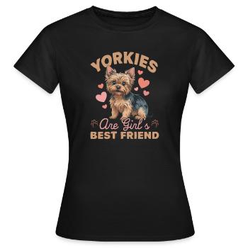 Yorkshire Terrier Yorkshire Race de chien Yorkshire - T-shirt Femme - noir - Devant - AI Model Female 172 dark (172cm)