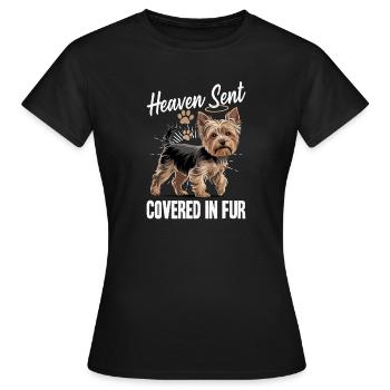 Yorkshire Terrier Yorkshire Race de chien Yorkshire - T-shirt Femme - noir - Devant - AI Model Female 172 dark (172cm)