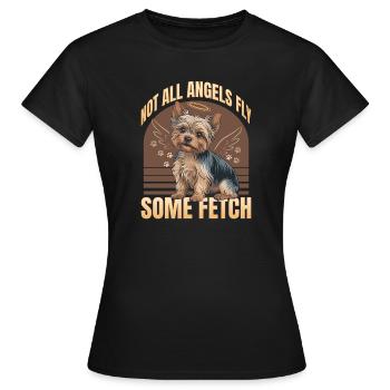 Yorkshire Terrier Yorkshire Race de chien Yorkshire - T-shirt Femme - noir - Devant - AI Model Female 172 dark (172cm)