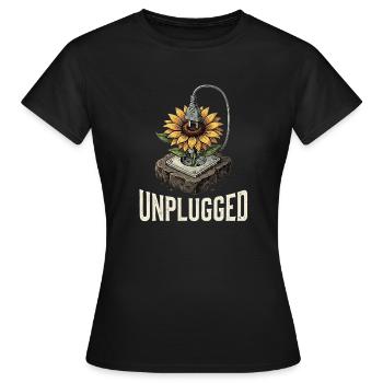 Fleur déconnectée - T-shirt Femme - noir - Devant - AI Model Female 172 dark (172cm)
