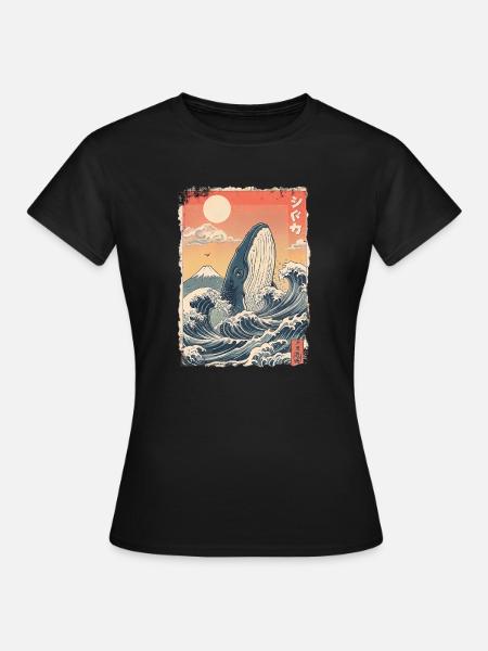 Kawaii Wal - Frauen T-Shirt - Schwarz