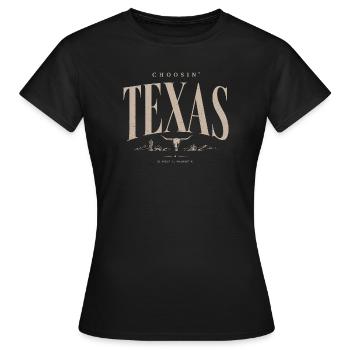 Texas Heritage Emblem Tee - Frauen T-Shirt - Schwarz - Vorne - AI Model Female 172 dark (172cm)