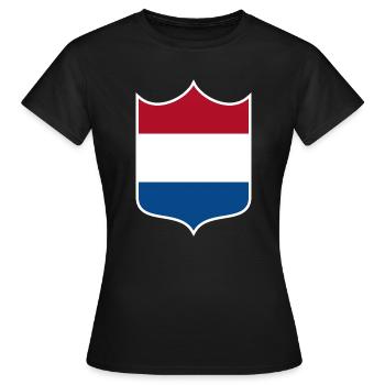 Pays-Bas - T-shirt Femme - noir - Devant - AI Model Female 172 dark (172cm)