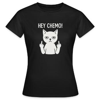 Sassy Chemo Support Cat - Women's T-Shirt - black - Front - AI Model Female 172 dark (172cm)