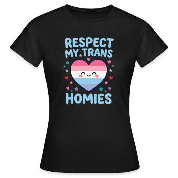 Mois de la fierté LGBTQ - Respect My Trans Homies - T-shirt Femme - noir - Devant - AI Model Female 172 dark (172cm)