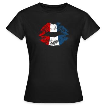 Netherlands Holland Kiss Lipstick Holland Color - Women's T-Shirt - black - Front - AI Model Female 172 dark (172cm)