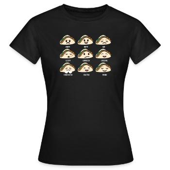 Tacos Visages Drôles Tacos Tacos Amateurs de Tacos - T-shirt Femme - noir - Devant - AI Model Female 172 dark (172cm)
