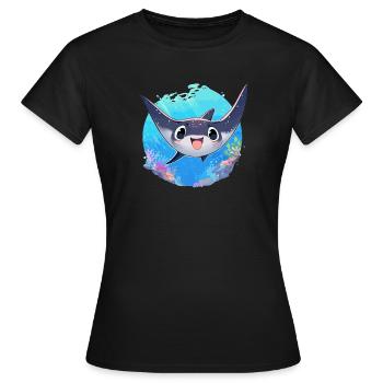 Raies Manta Raies - T-shirt Femme - noir - Devant - AI Model Female 172 dark (172cm)