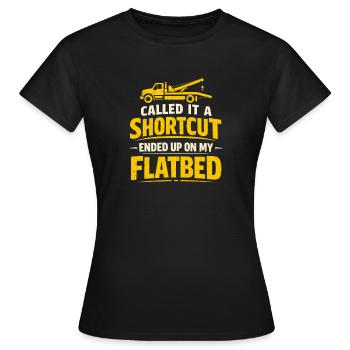 Raccourci vers le plateau | Dépanneuse - T-shirt Femme - noir - Devant - AI Model Female 172 dark (172cm)