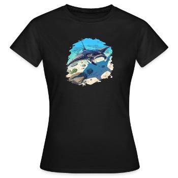 Raies Manta Raies - T-shirt Femme - noir - Devant - AI Model Female 172 dark (172cm)