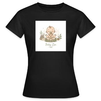 Bébé Zen Pacifique - T-shirt Femme - noir - Devant - AI Model Female 172 dark (172cm)