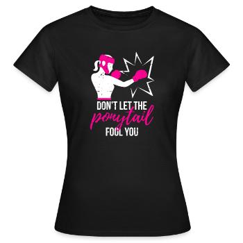 Puissance de queue de cheval percutante - T-shirt Femme - noir - Devant - AI Model Female 172 dark (172cm)