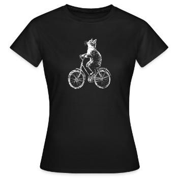 Lustiges Fahrrad Katze - Frauen T-Shirt - Schwarz - Vorne - AI Model Female 172 dark (172cm)