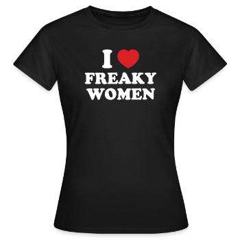 I Heart Freaky Women - Women's T-Shirt - black - Front - AI Model Female 172 dark (172cm)