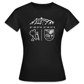Ramsau Dachstein Wanderer Wappen - Frauen T-Shirt - Schwarz - Vorne - AI Model Female 172 dark (172cm)