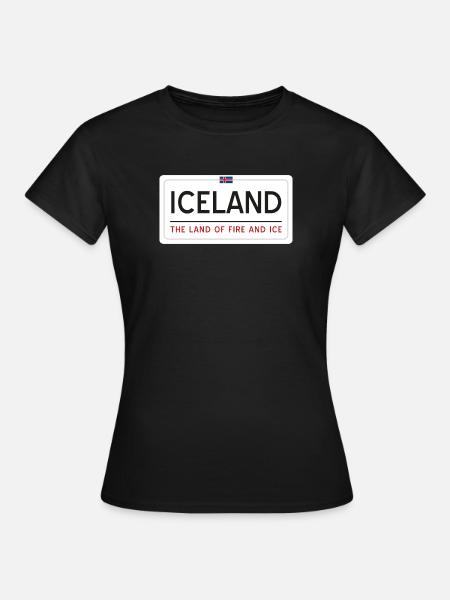 Island-Zeichen - Frauen T-Shirt - Schwarz