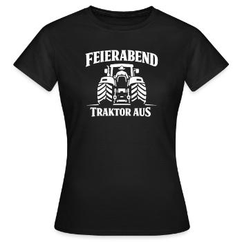 Feierabend Traktor Aus - Frauen T-Shirt - Schwarz - Vorne - AI Model Female 172 dark (172cm)