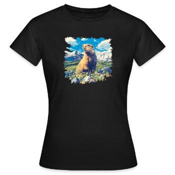 Murmeltiere Murmeltier - Frauen T-Shirt - Schwarz - Vorne - AI Model Female 172 dark (172cm)