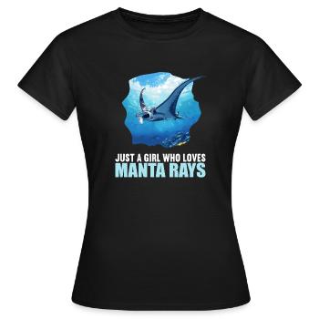 Raies Manta Raies - T-shirt Femme - noir - Devant - AI Model Female 172 dark (172cm)