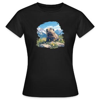 Murmeltiere Murmeltier - Frauen T-Shirt - Schwarz - Vorne - AI Model Female 172 dark (172cm)