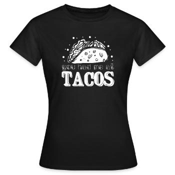 Tu m’as eu chez Tacos Taco Lovers Taco - T-shirt Femme - noir - Devant - AI Model Female 172 dark (172cm)