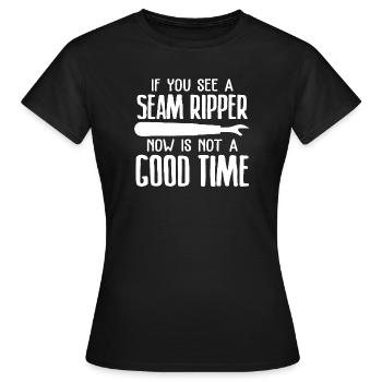 Nahtreißer-Alarm - Frauen T-Shirt - Schwarz - Vorne - AI Model Female 172 dark (172cm)
