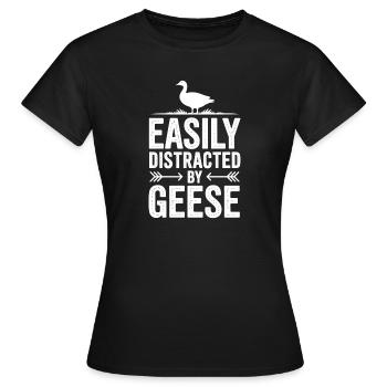 Oies Oies, Oies, Drôle, Cadeau des Oies - T-shirt Femme - noir - Devant - AI Model Female 172 dark (172cm)
