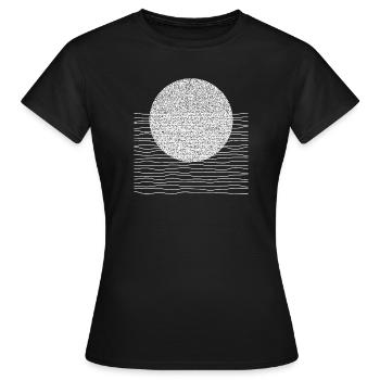 Soleil monochrome sur les vagues - T-shirt Femme - noir - Devant - AI Model Female 172 dark (172cm)