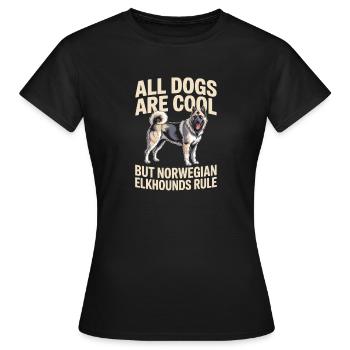 Don norvégien Elkhound norvégien - T-shirt Femme - noir - Devant - AI Model Female 172 dark (172cm)