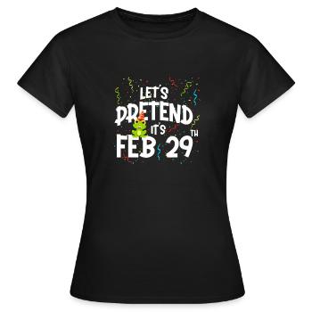 Fête des grenouilles du jour bissextile - T-shirt Femme - noir - Devant - AI Model Female 172 dark (172cm)