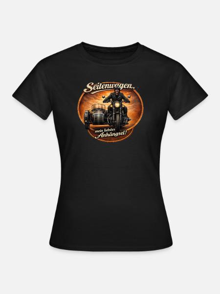 Seitenwagen, mein liebstes Anhängsel - Frauen T-Shirt - Schwarz
