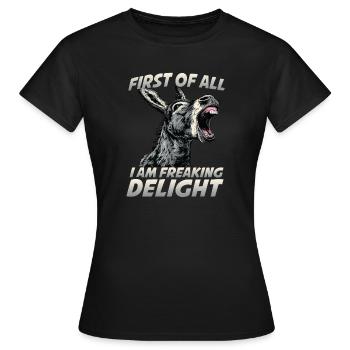 Donkey Humor Donkey Keeper Farm House Donkey - Women's T-Shirt - black - Front - AI Model Female 172 dark (172cm)
