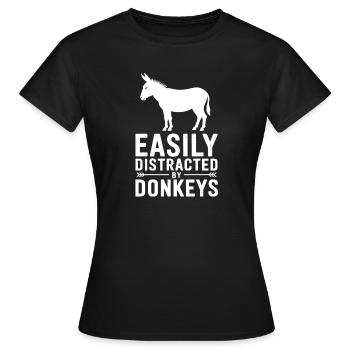 Donkey Sayings Donkey Funny Donkey Gift - Women's T-Shirt - black - Front - AI Model Female 172 dark (172cm)