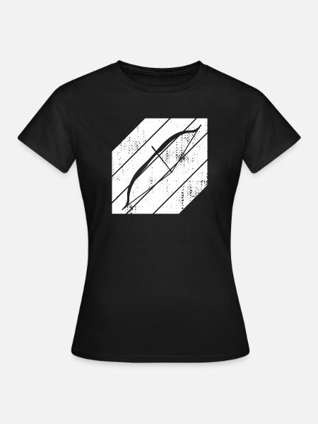 Bogensport Skizze - Frauen T-Shirt - Schwarz