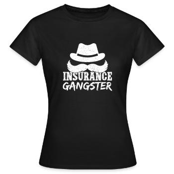 Insurance Agent Costume Insurance Gangster - Women's T-Shirt - black - Front - AI Model Female 172 dark (172cm)