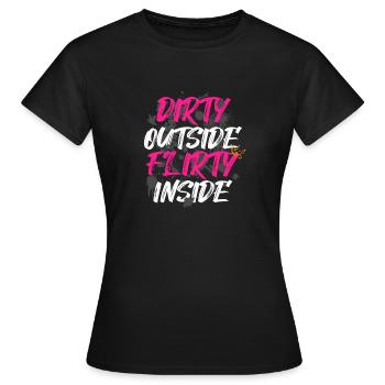 Dirty outside Schlammlauf Mud Run Muddy Race - Women's T-Shirt - black - Front - AI Model Female 172 dark (172cm)