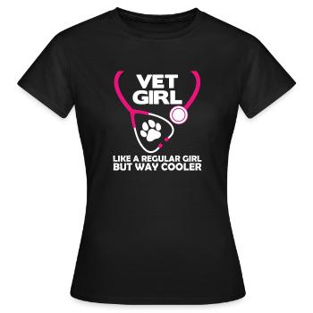 Stéthoscope Stéthoscope Vétérinaire - T-shirt Femme - noir - Devant - AI Model Female 172 dark (172cm)
